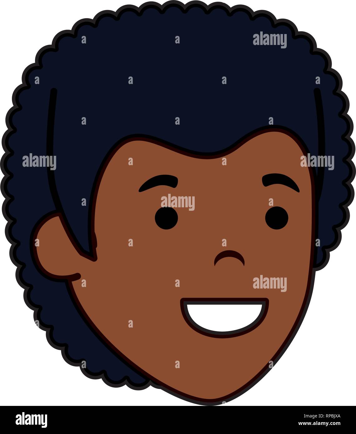 young black man head character vector illustration design Stock Vector ...