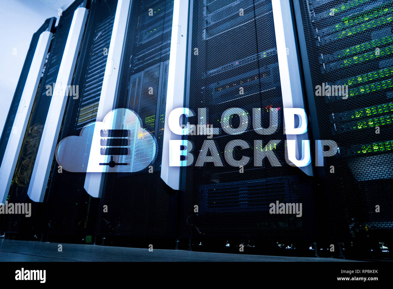 Cloud backup server data loss prevention cyber security stock photo