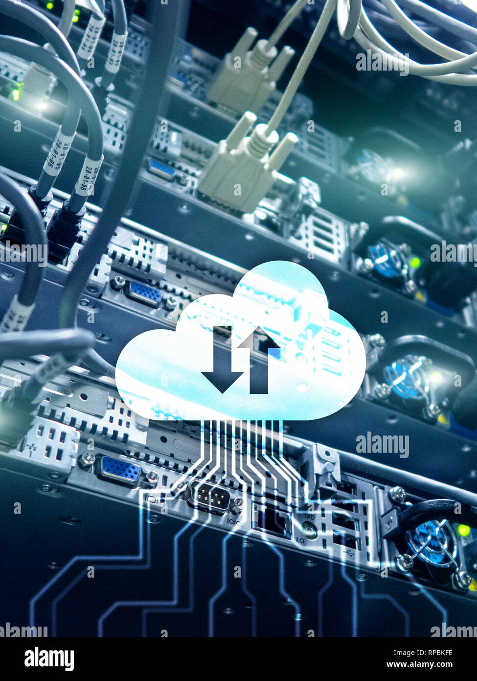 CLoud server and computing, data storage and processing. Internet and ...