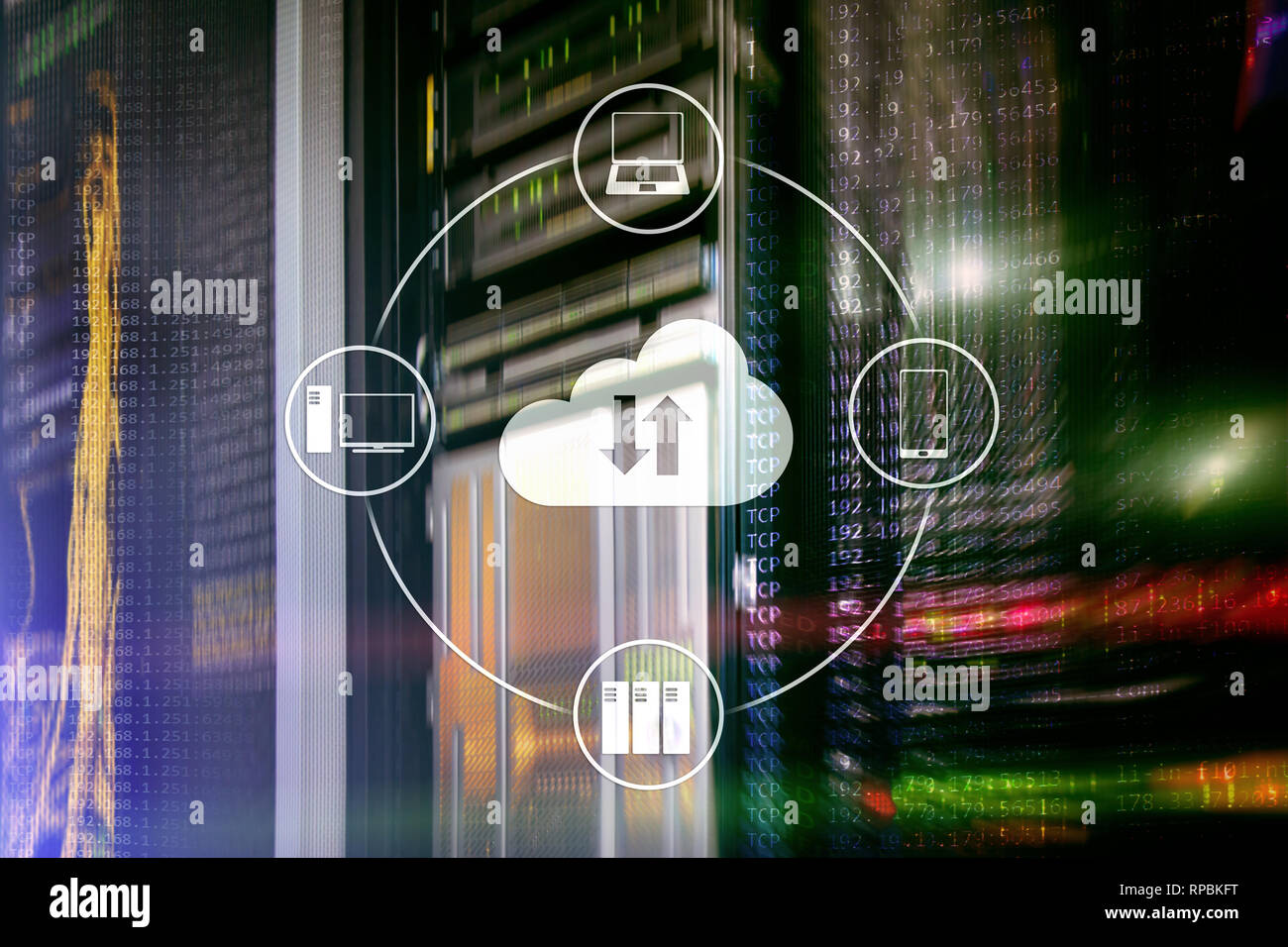 CLoud server and computing, data storage and processing. Internet and ...