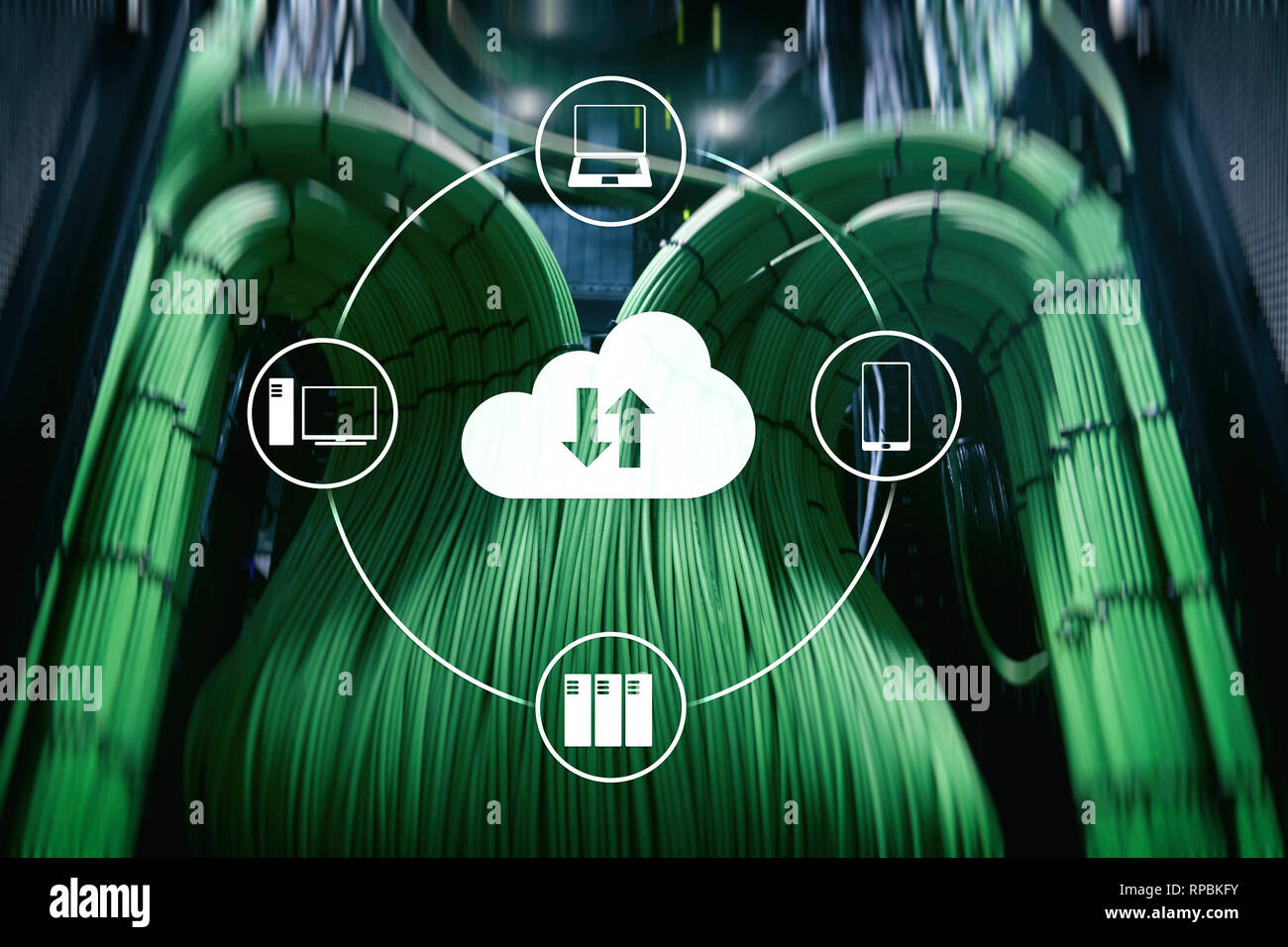 CLoud server and computing, data storage and processing. Internet and ...