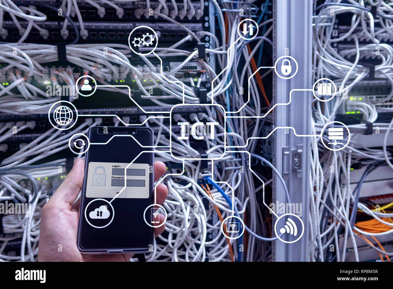 Ict Information And Communications Technology Concept On