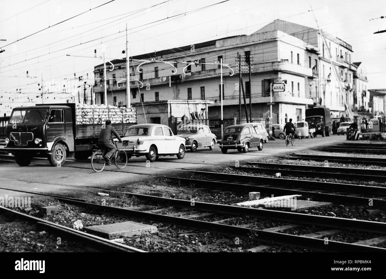level crossing, battipaglia, 1962 Stock Photo