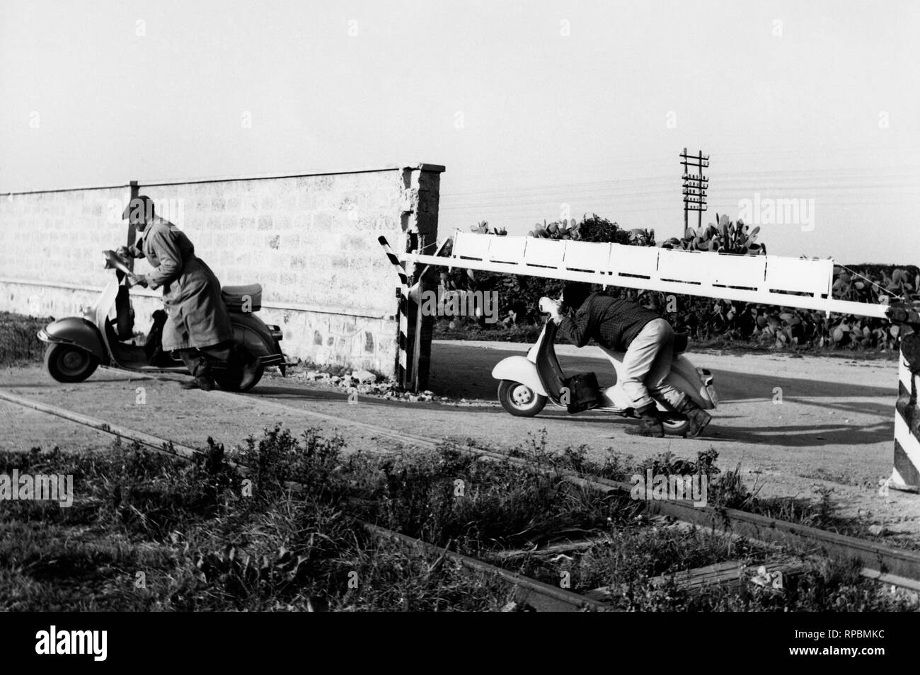 level crossing, bolzano province, 1962 Stock Photo