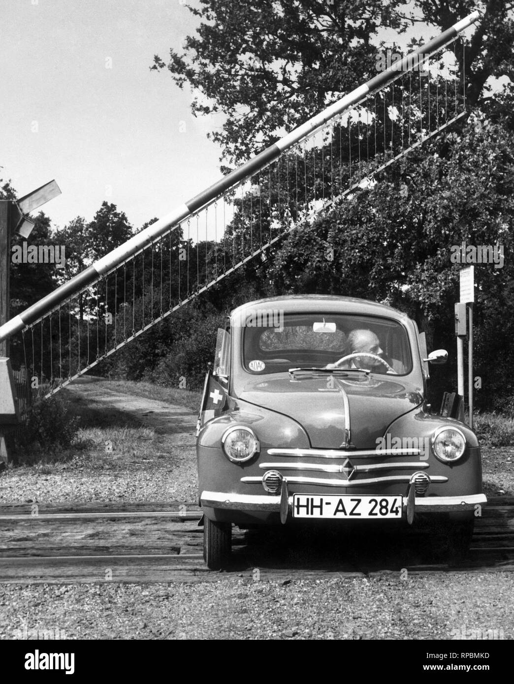 crossing level, 1956 Stock Photo