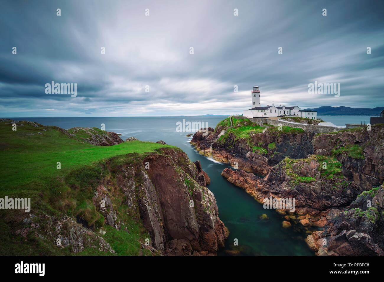 Fanad Head Lighthouse in Ireland Stock Photo