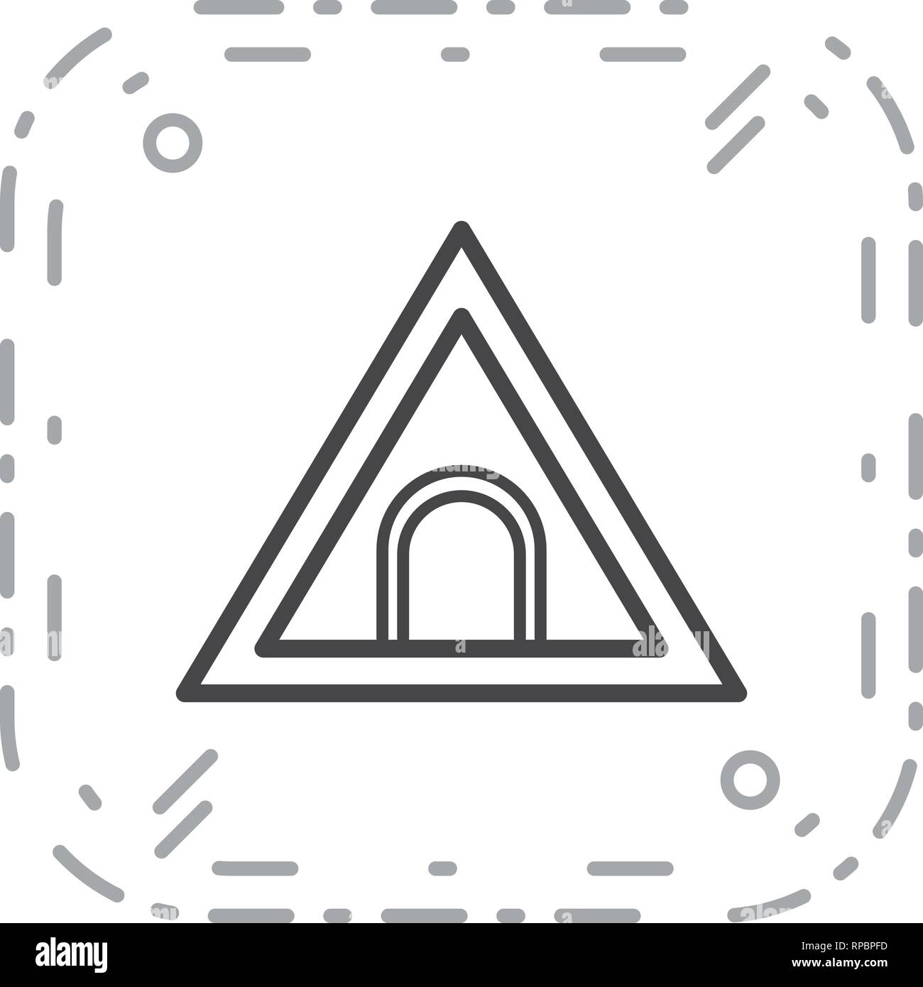 Vector Tunnel Road Sign Icon Stock Vector