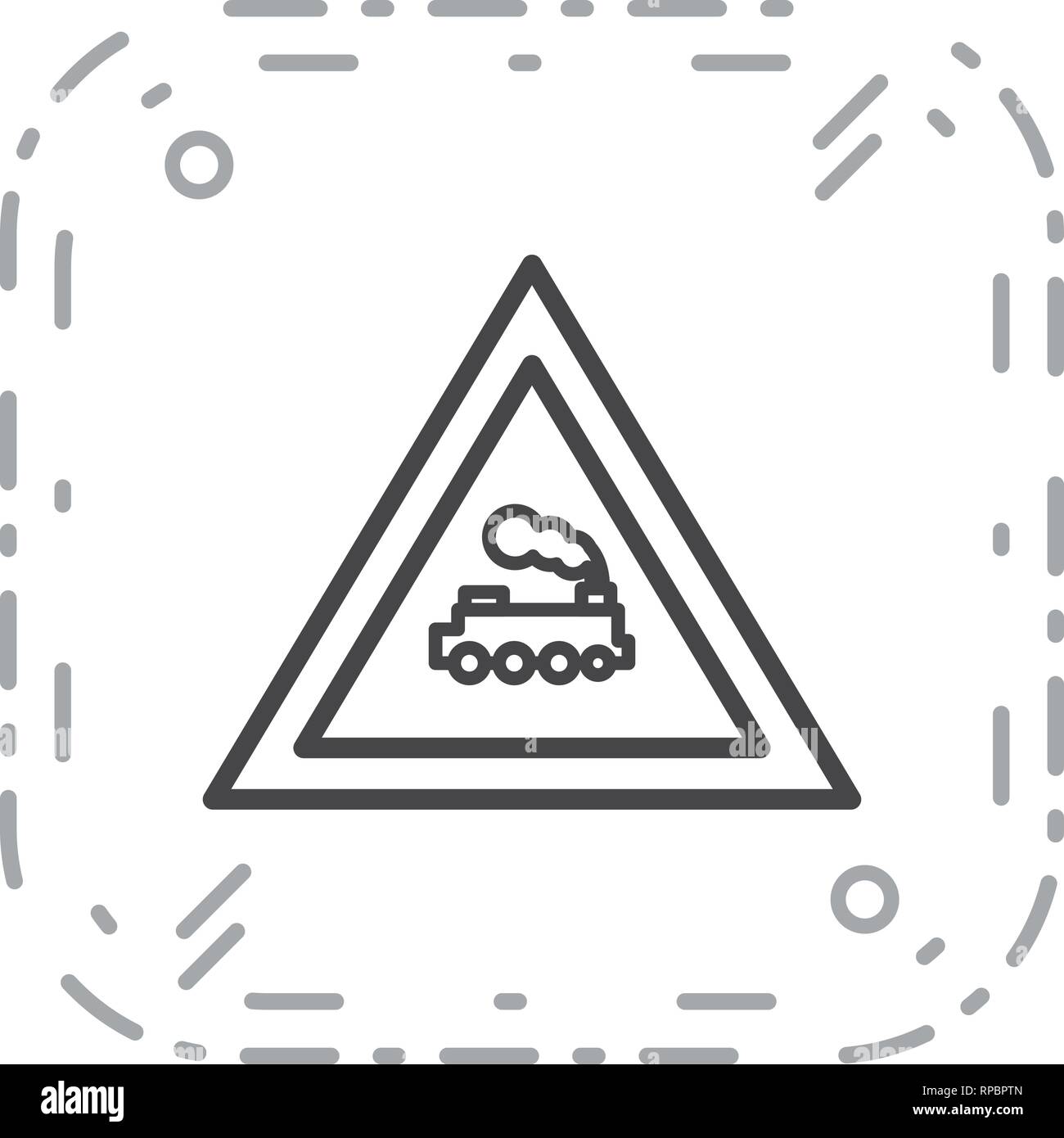 Vector Level crossing Train Road Sign Icon Stock Vector Image & Art - Alamy