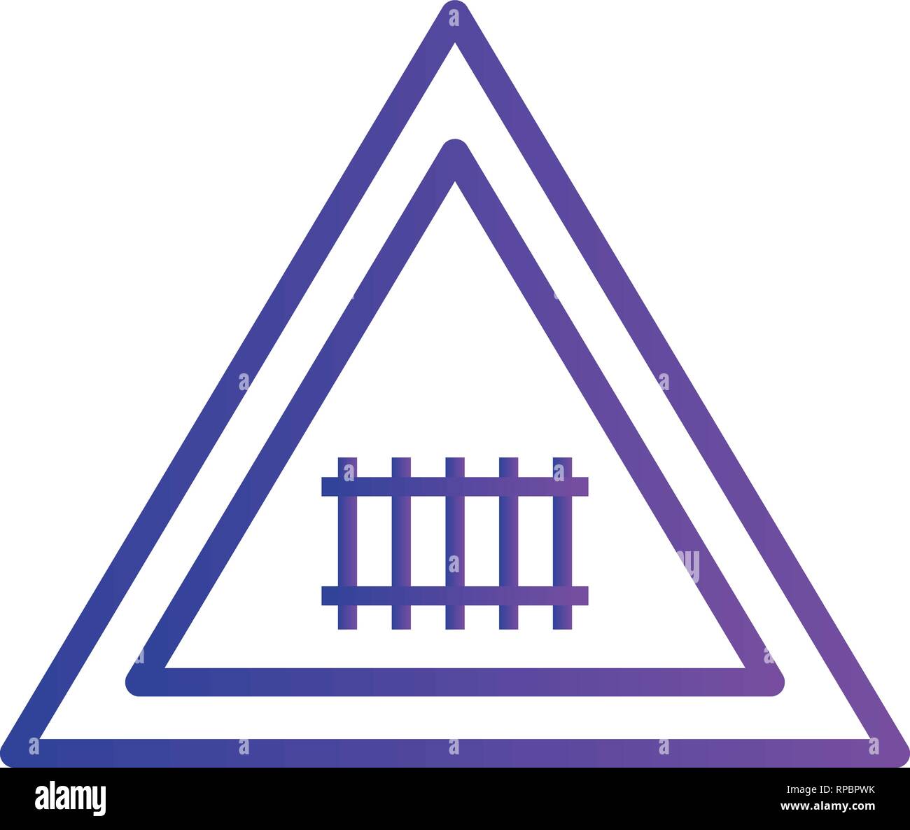 Vector Level Crossing With Gate Road Sign Icon Stock Vector Image Art Alamy
