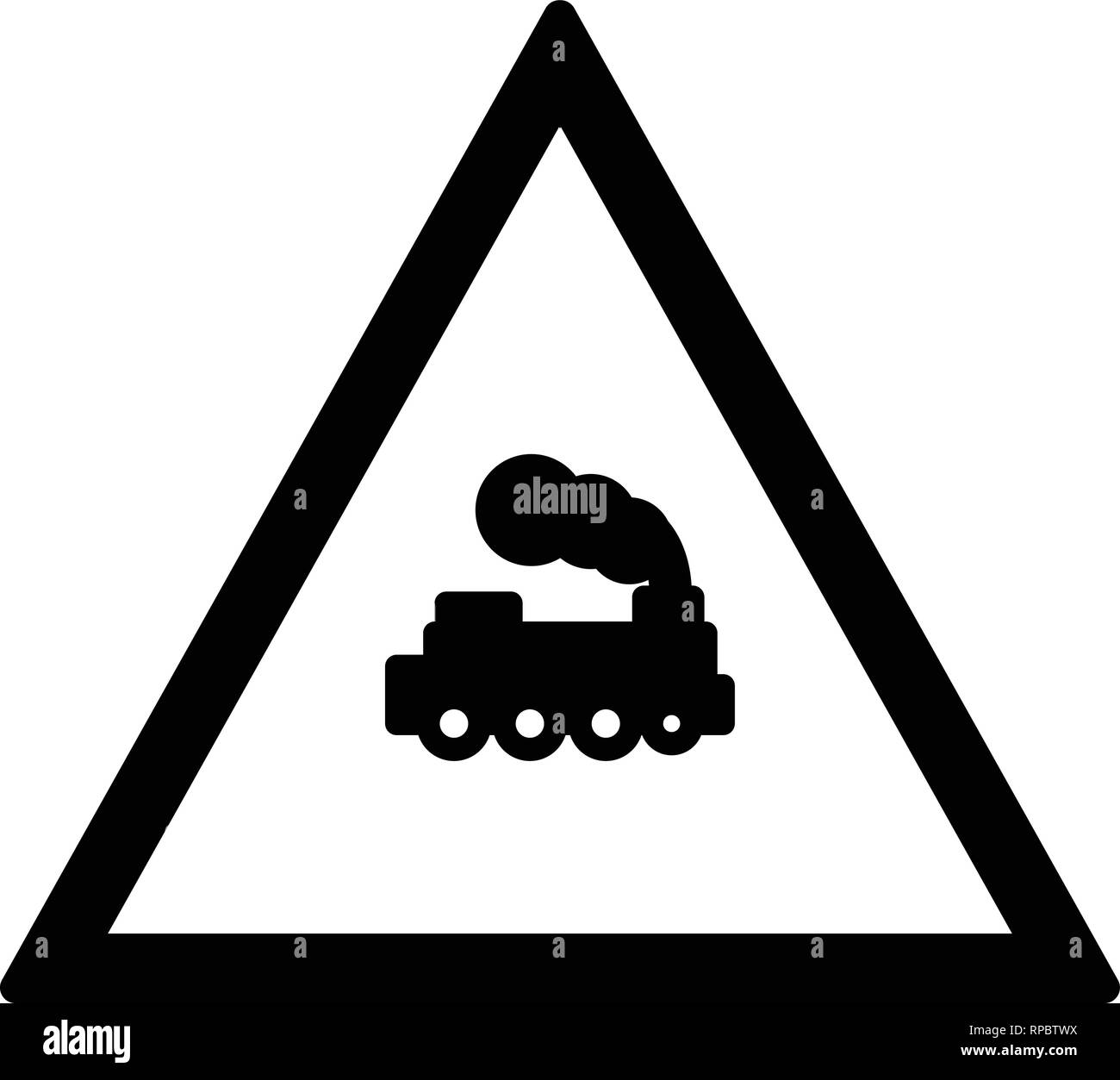 Vector Level Crossing Train Road Sign Icon Stock Vector Image Art Alamy