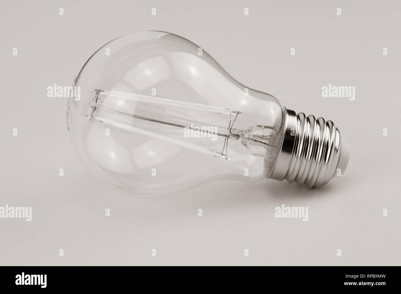 led technology vintage shape light bulb - energy saving concept Stock Photo