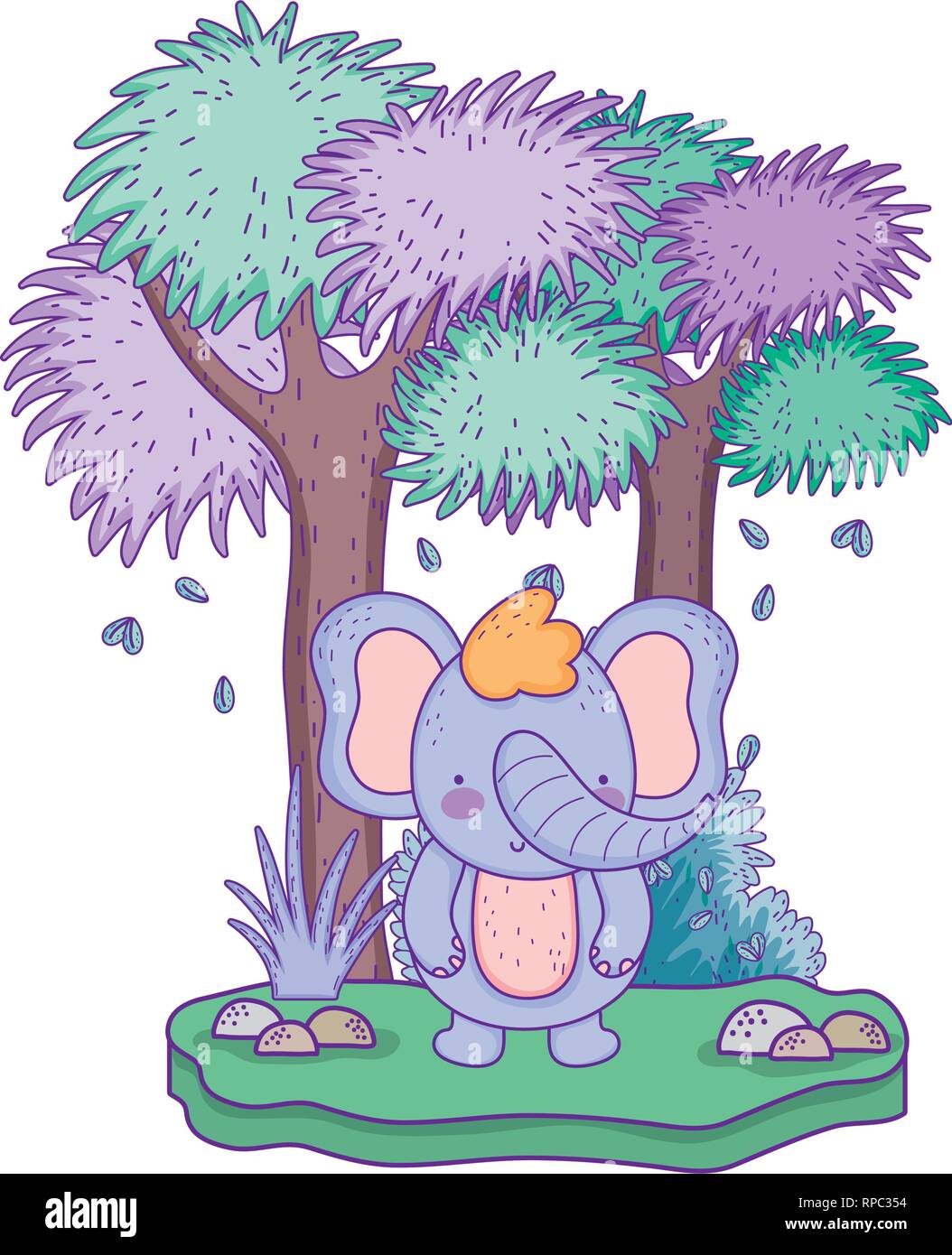little elephant in the landscape Stock Vector Image & Art - Alamy