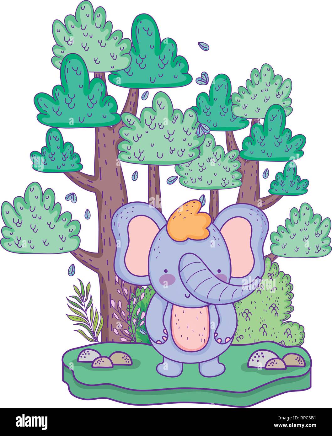 little elephant in the landscape Stock Vector Image & Art - Alamy