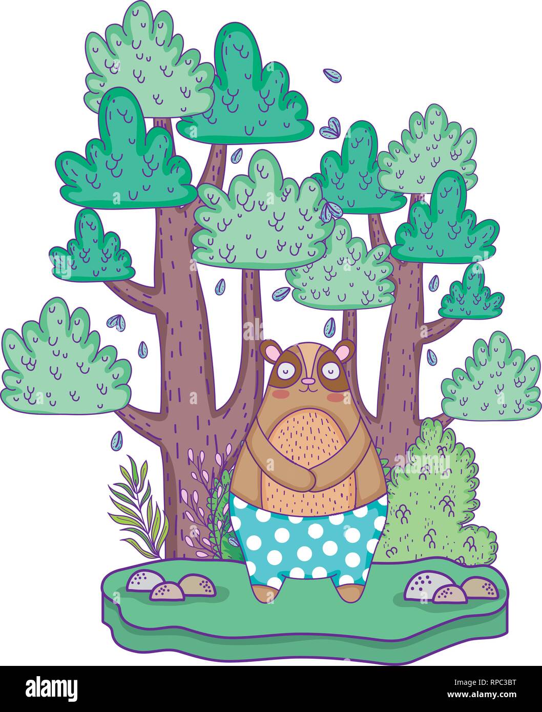 little bear teddy in the landscape Stock Vector Image & Art - Alamy