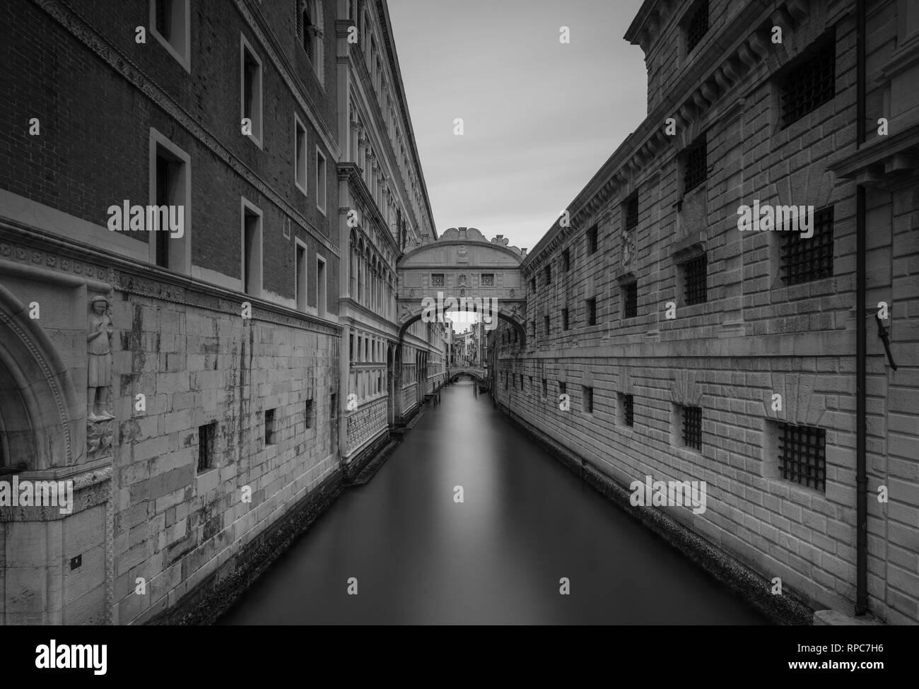 Getting Lost In Venice you get to stumble on to some amazing architecture this is The bridge of sighs. Stock Photo