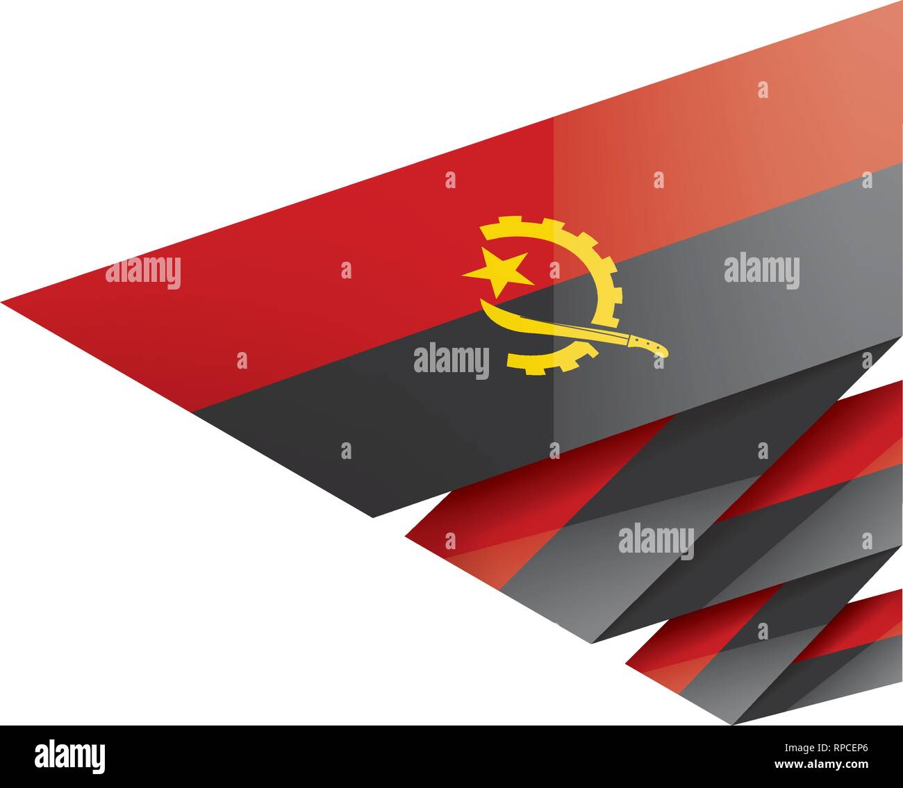 Angola flag, vector illustration on a white background Stock Vector ...