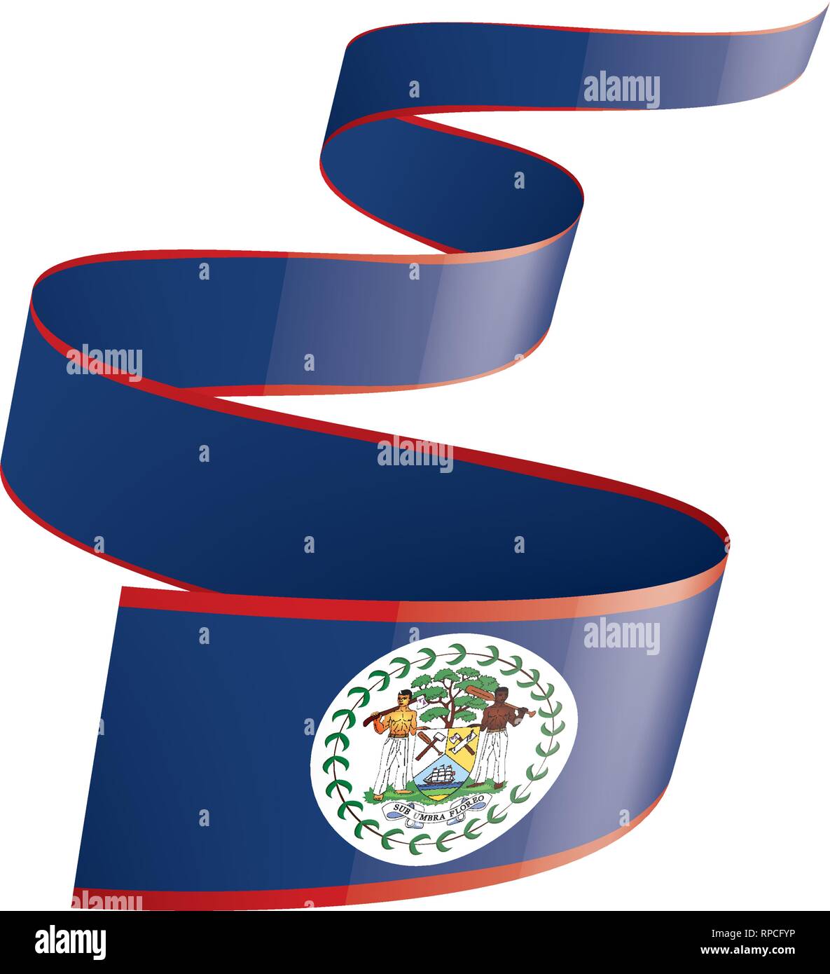 Belize flag, vector illustration on a white background Stock Vector