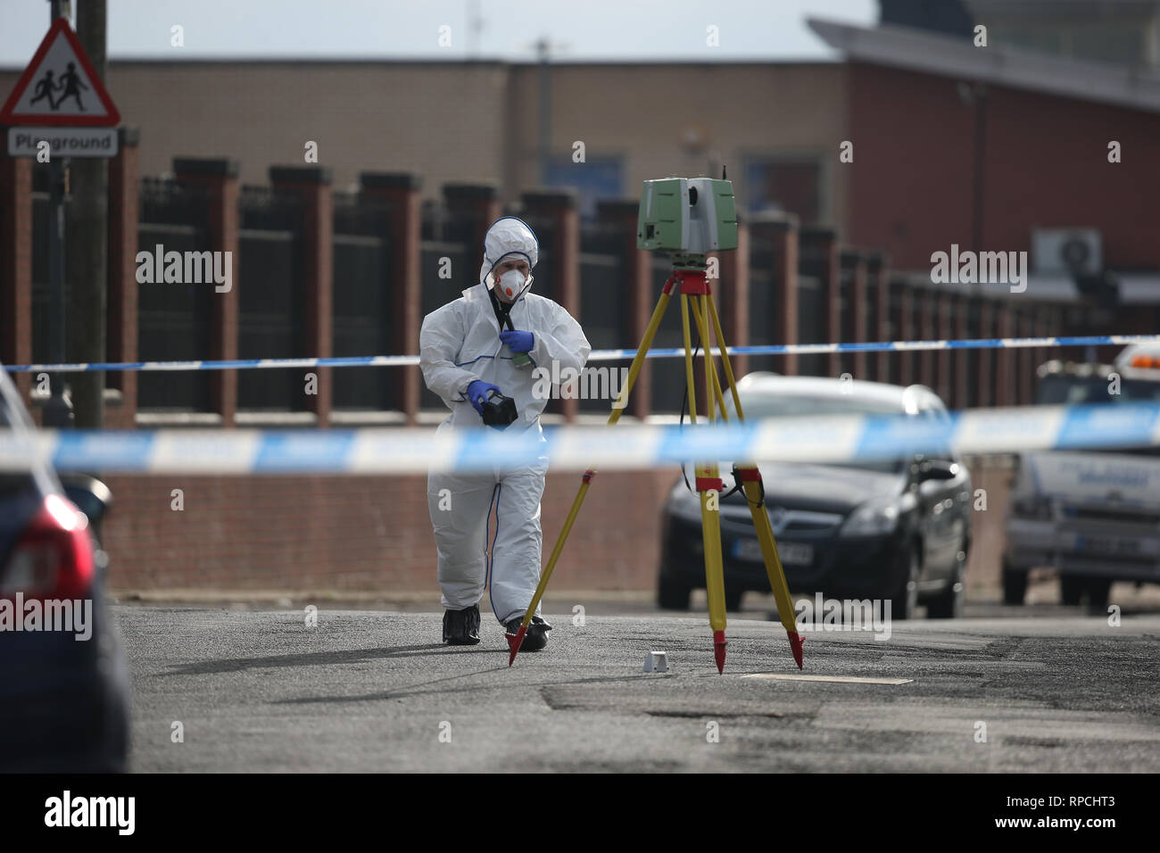 Police activity near Herbert Road, in Small Heath, Birmingham, where a