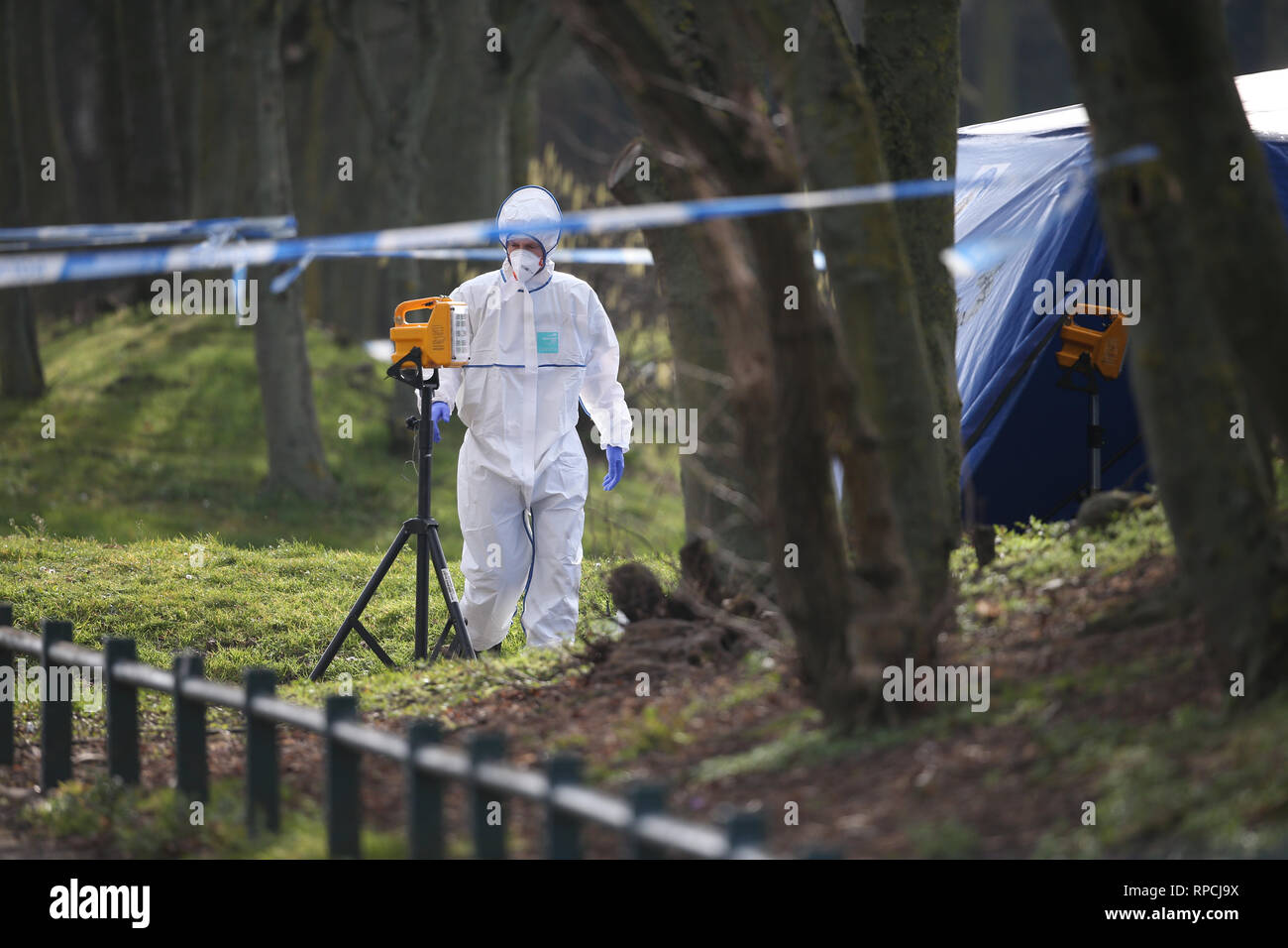 Police activity in Sara Park, off Herbert Road, in Small Heath