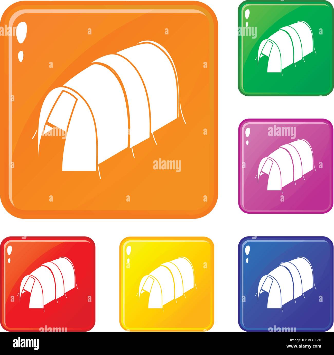 Long tent icons set vector color Stock Vector Image & Art - Alamy