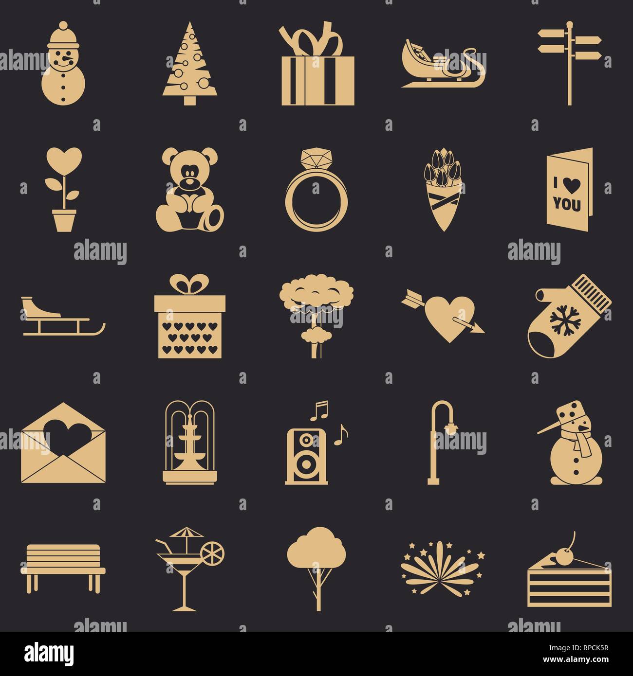Winter walk icons set, simple style Stock Vector Image & Art - Alamy