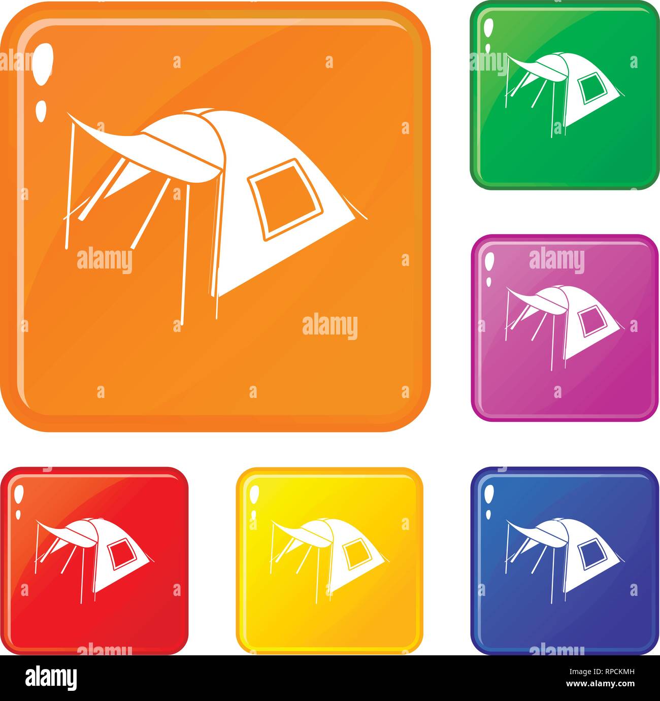 One person tent icons set vector color Stock Vector Image & Art - Alamy