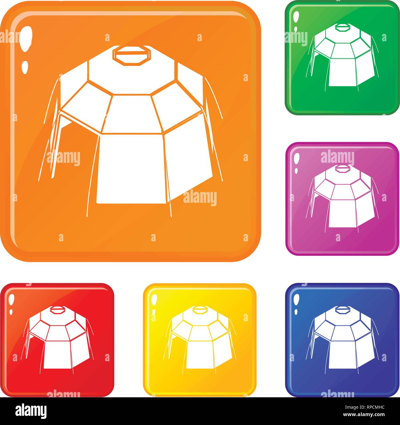 Hexagonal tent icons set vector color Stock Vector Image & Art - Alamy