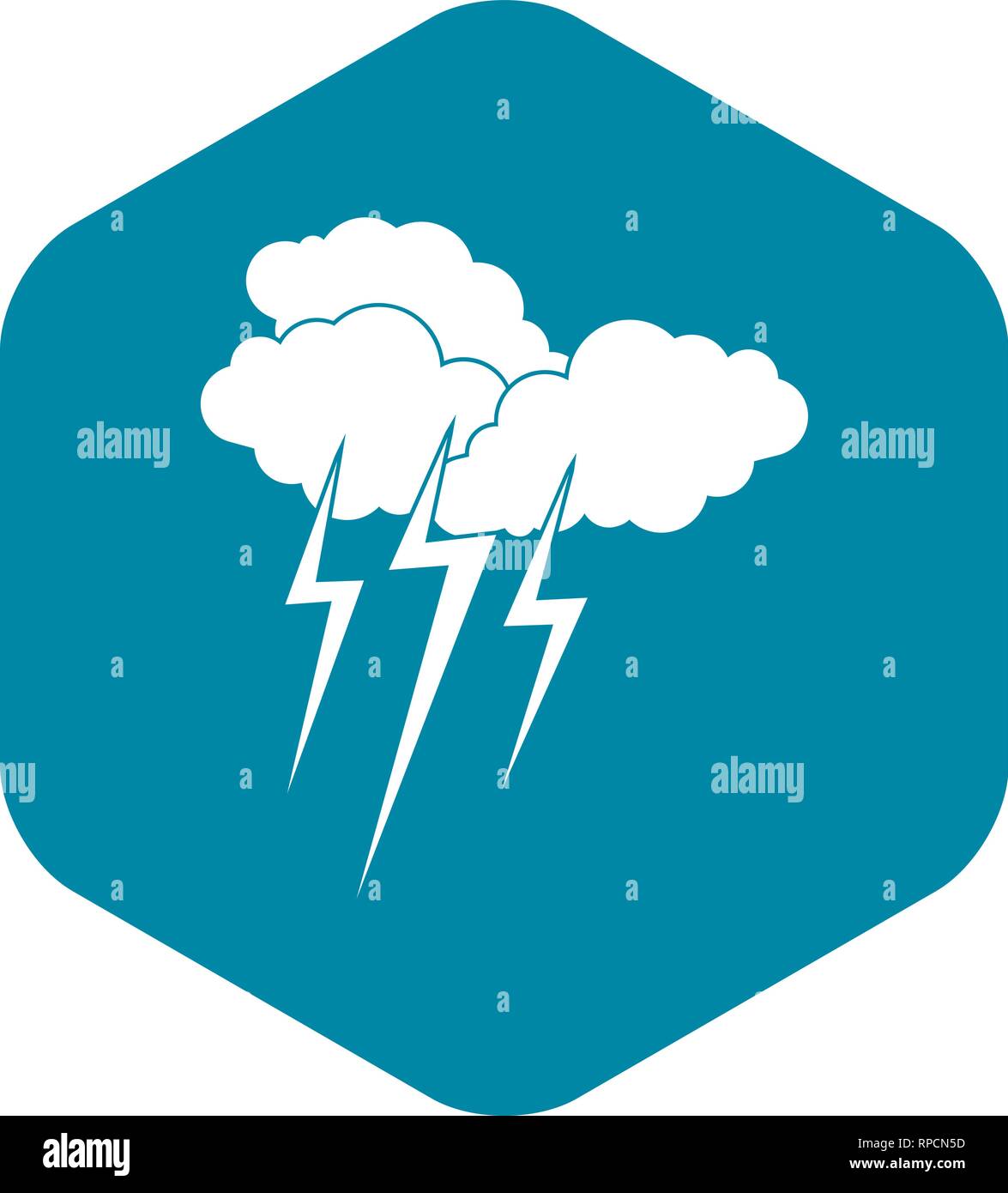 Cloud with lightnings icon, simple style Stock Vector Image & Art - Alamy