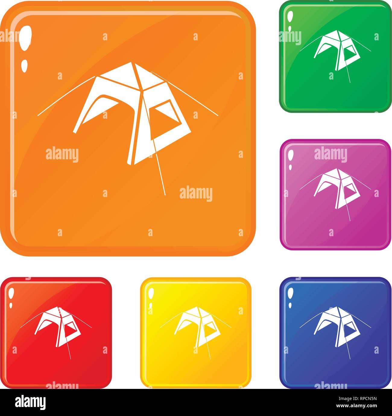 Kid tent icons set vector color Stock Vector Image & Art - Alamy