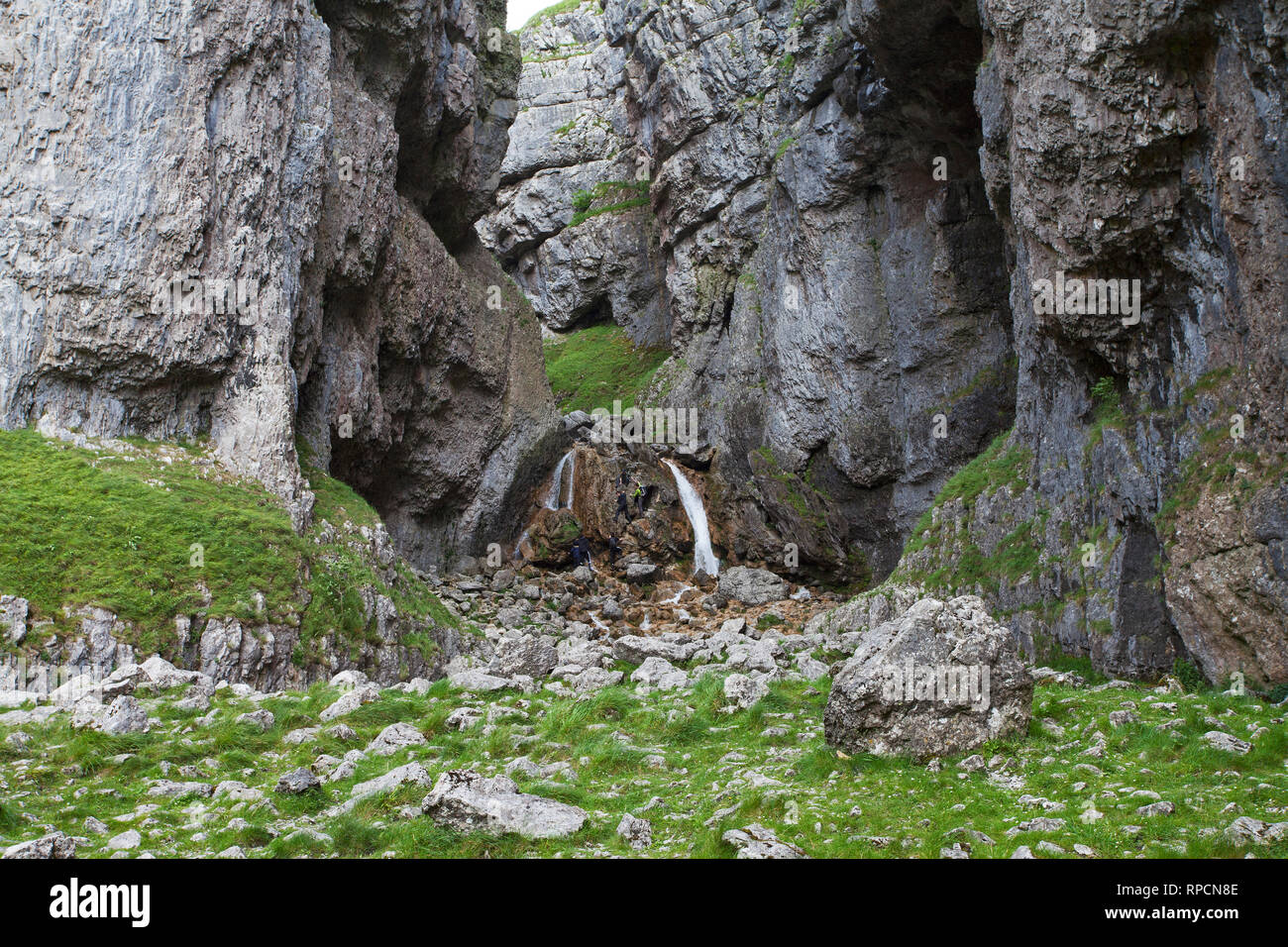 Limestone Ravines Gordale Scar limestone ravine near Malham Yorkshire Dales National Park ...