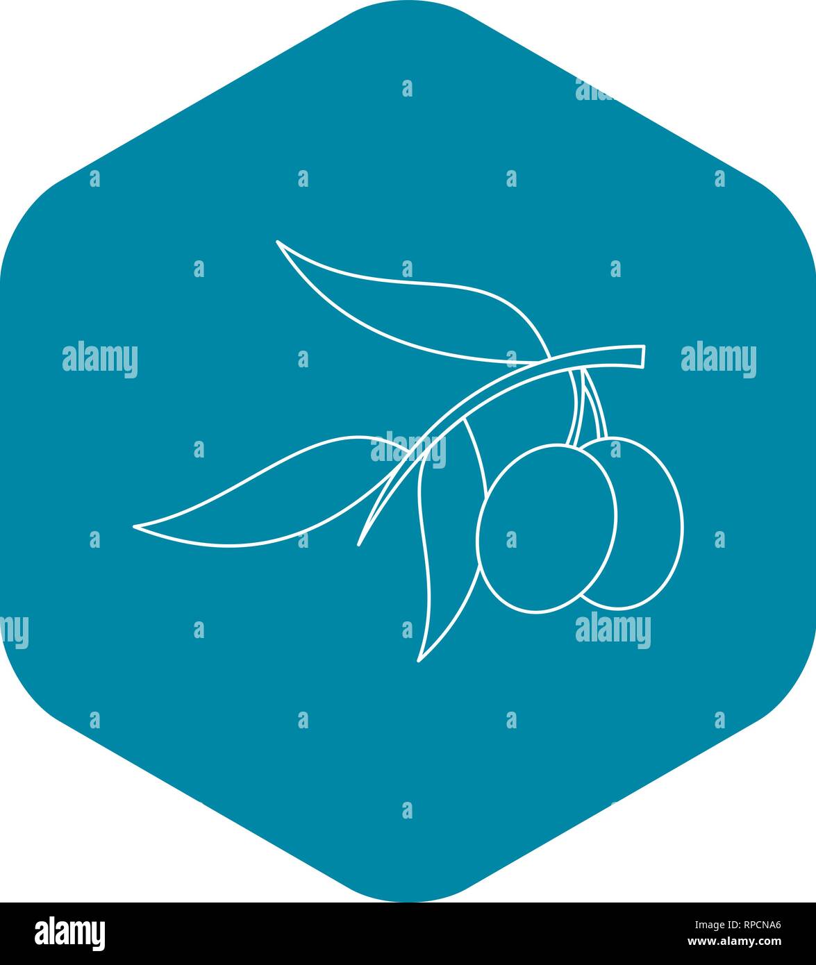 Olive branch with olives icon, outline style Stock Vector Image & Art ...