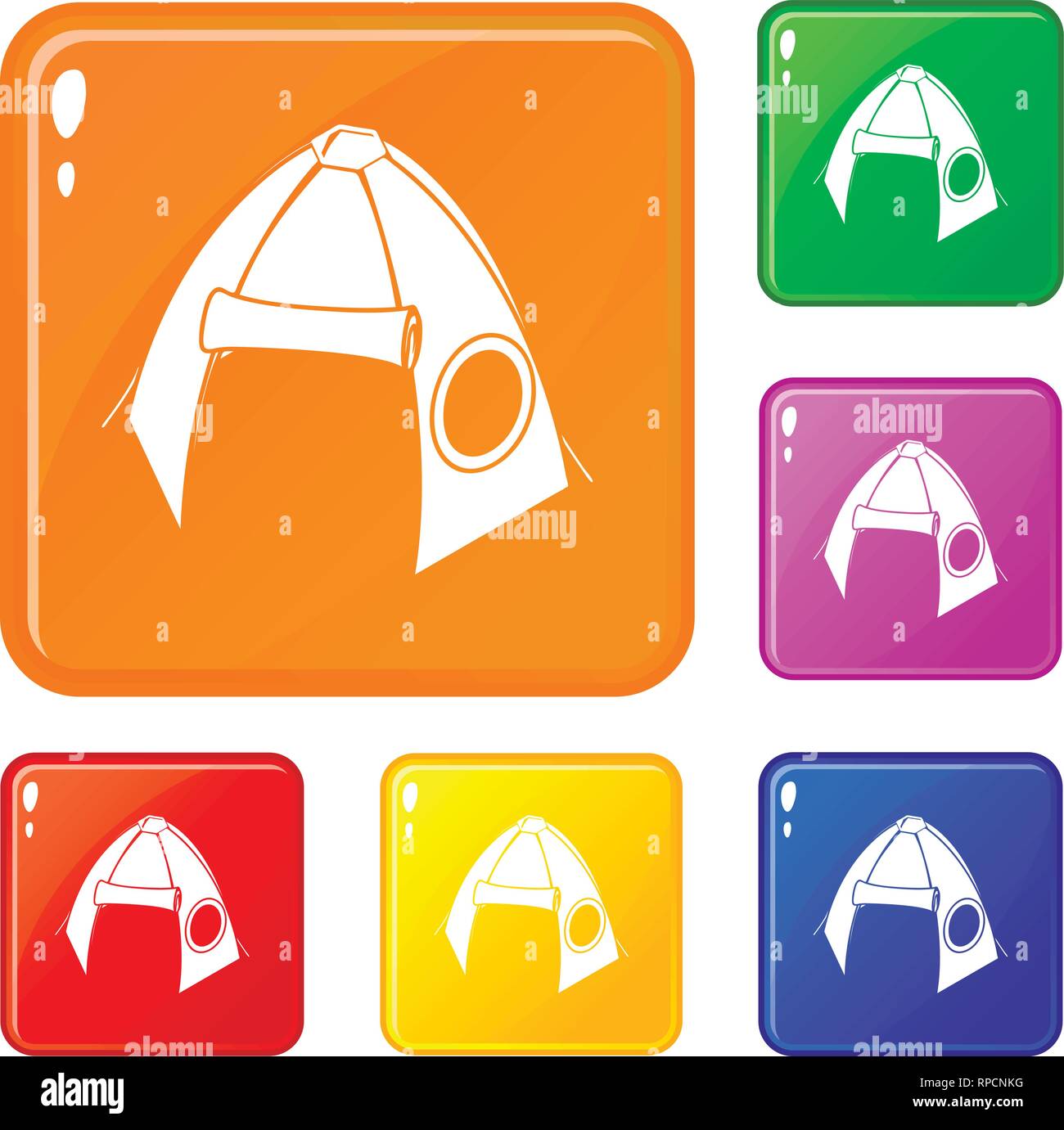Tribal tent icons set vector color Stock Vector Image & Art - Alamy