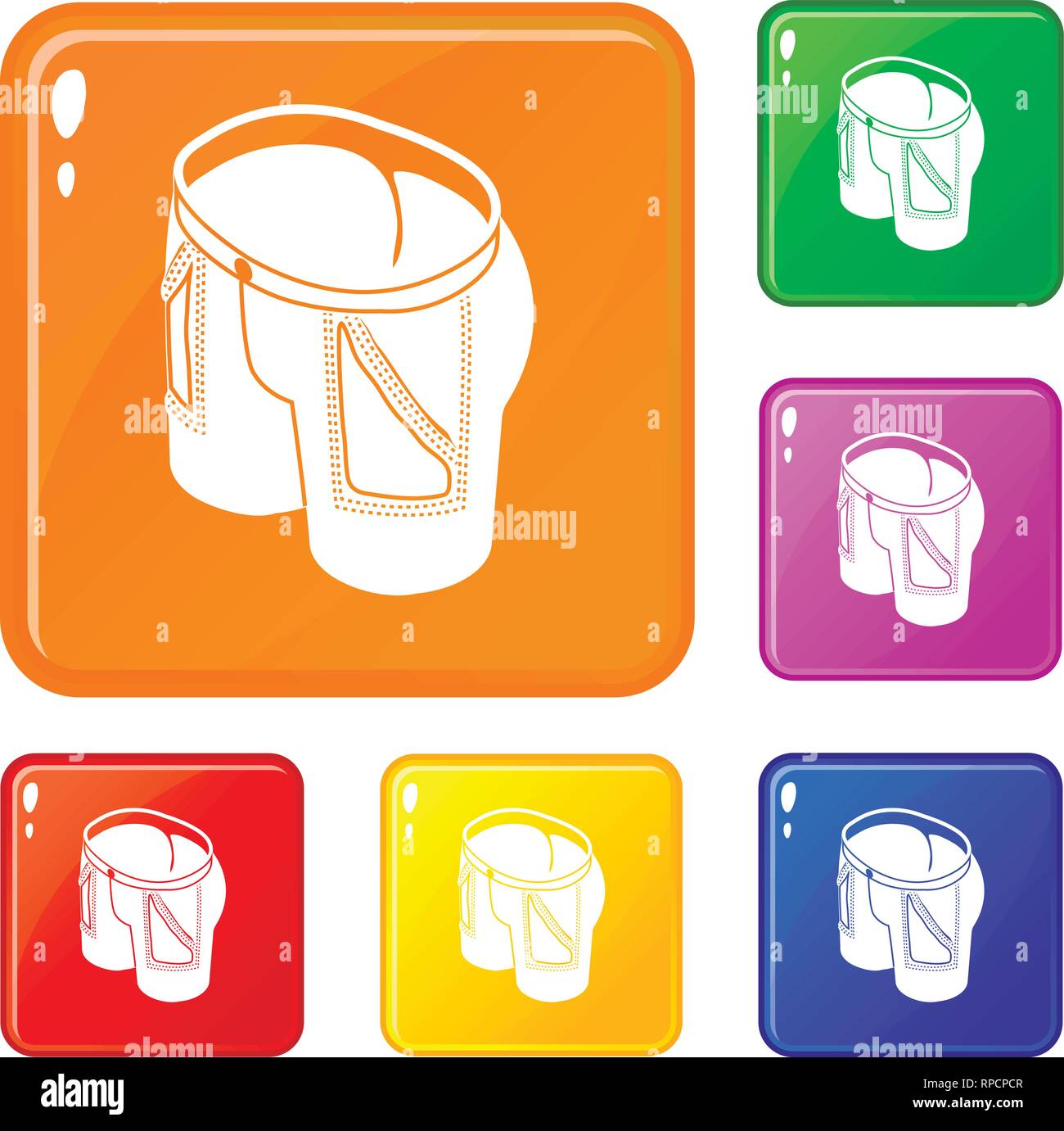 Jeans icons set vector color Stock Vector