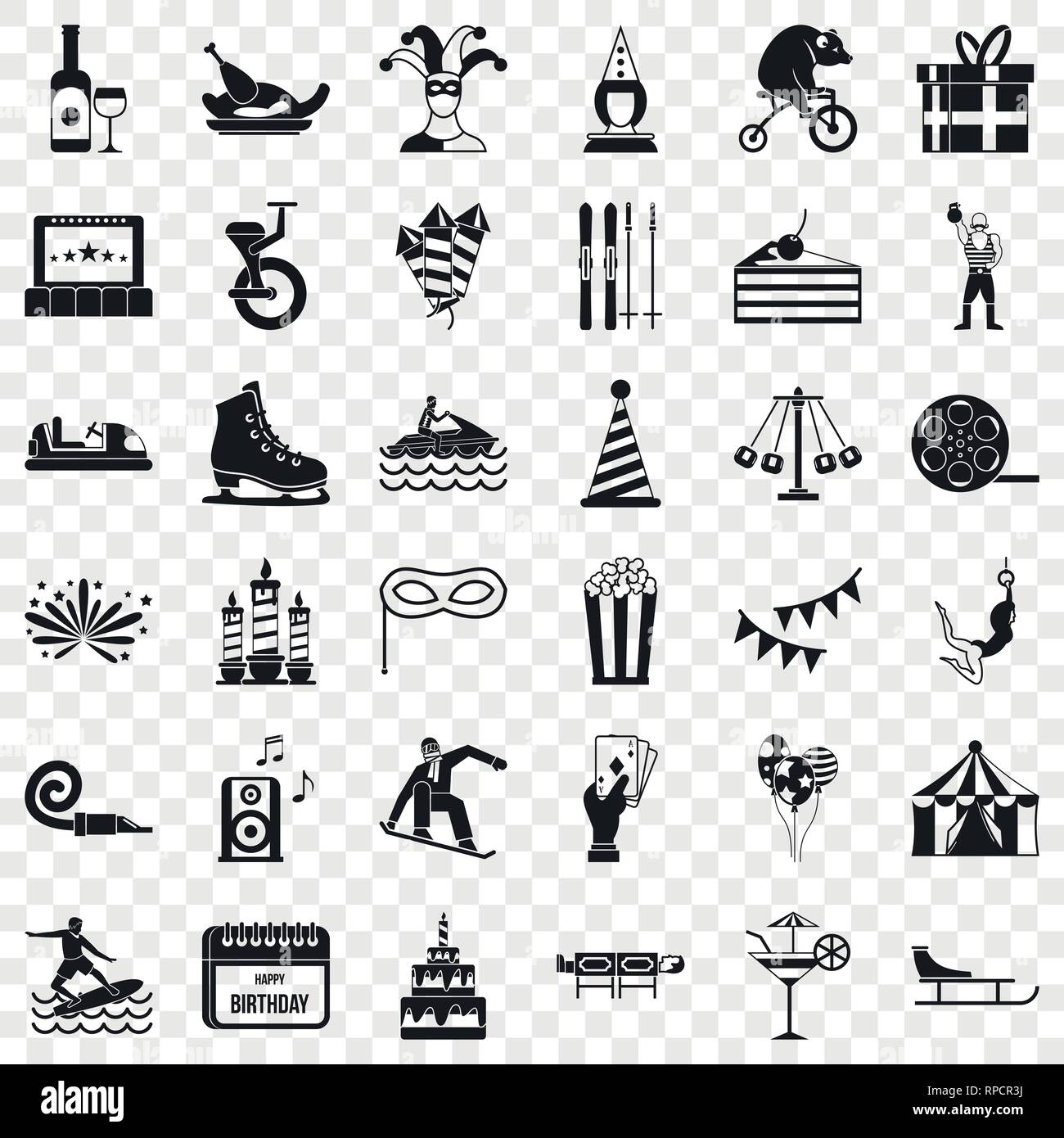 Amusement park icons set, simple style Stock Vector Image & Art - Alamy