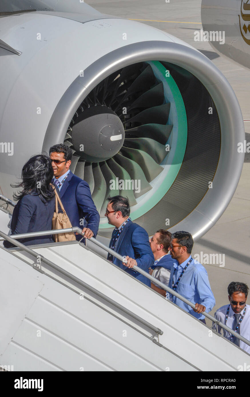 A380 Airbus people boarding on external stairway Stock Photo - Alamy