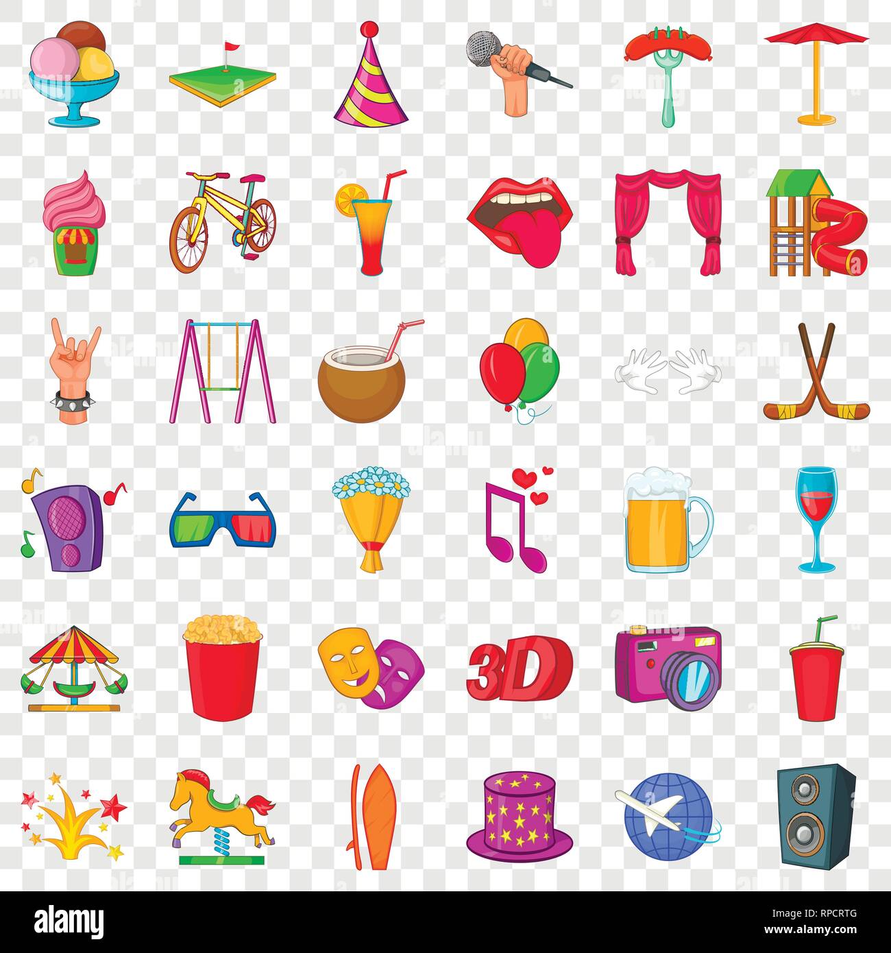 Amusement icons set, cartoon style Stock Vector Image & Art - Alamy
