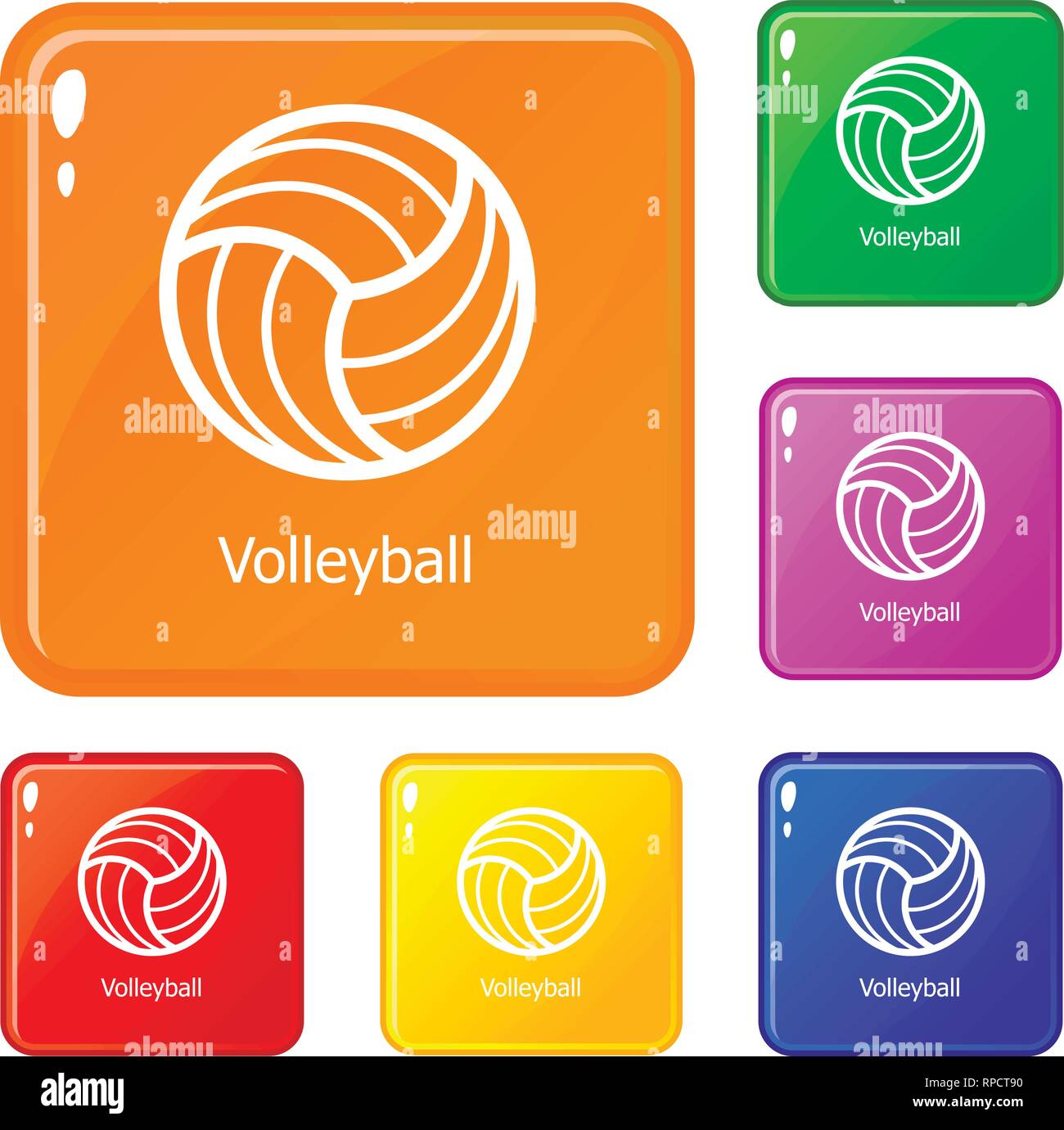 Volleyball icons set vector color Stock Vector Image & Art - Alamy
