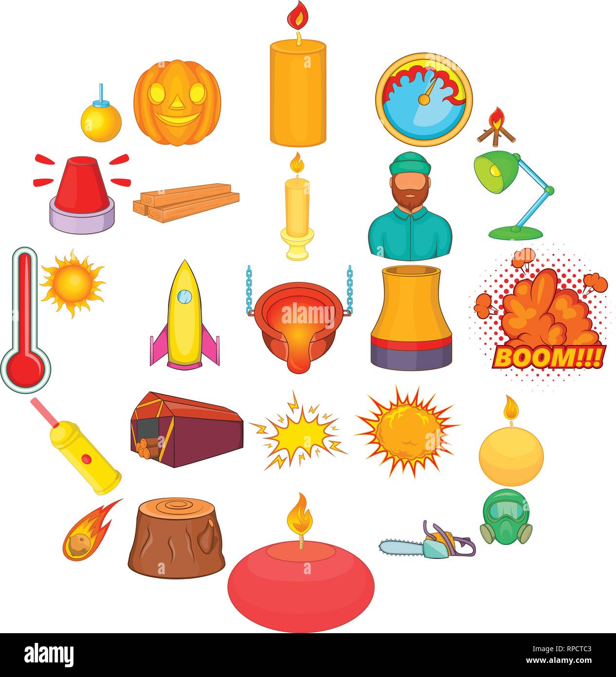 Fireman icons set, cartoon style Stock Vector Image & Art - Alamy