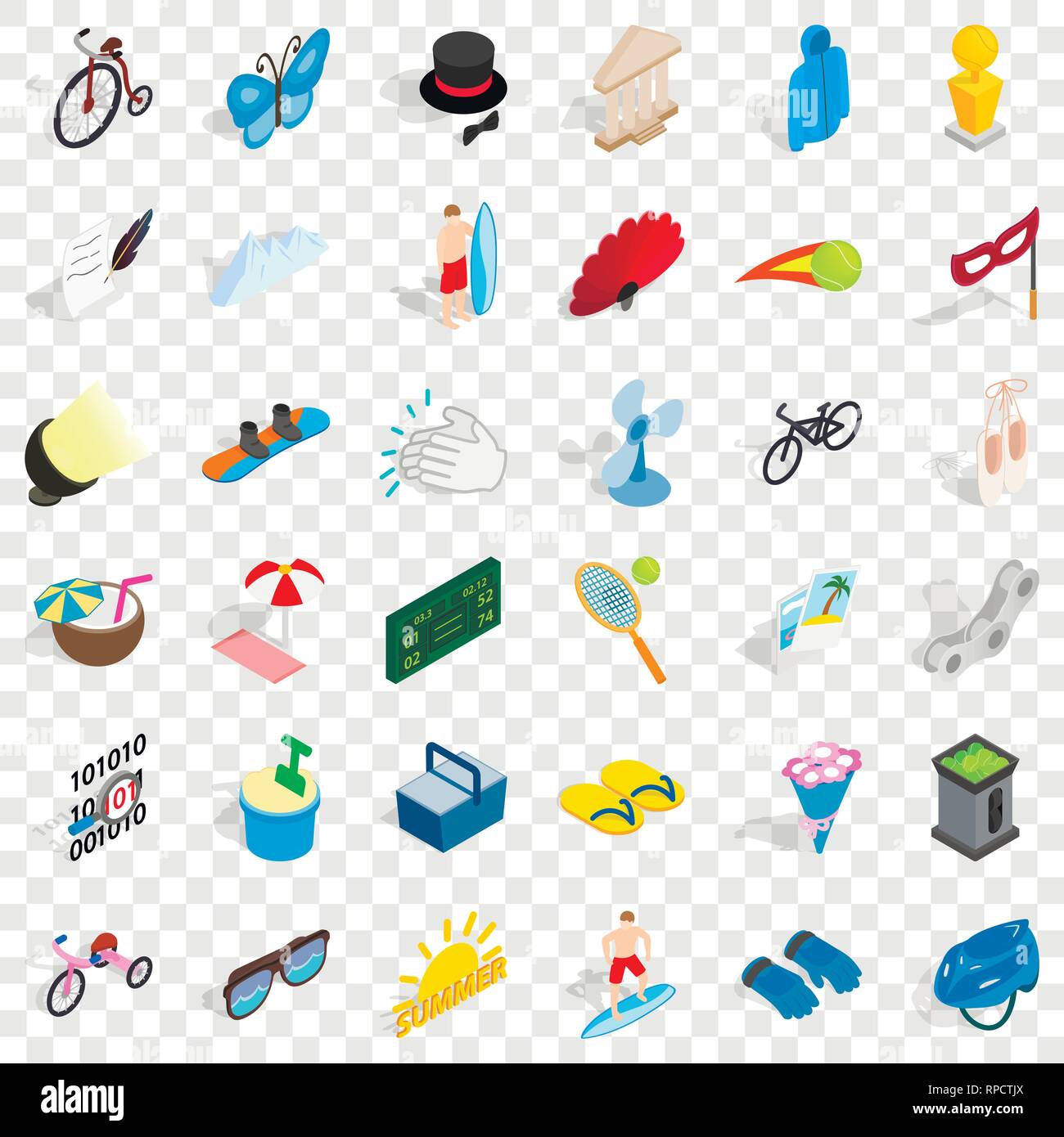 Amusement icons set, isometric style Stock Vector Image & Art - Alamy