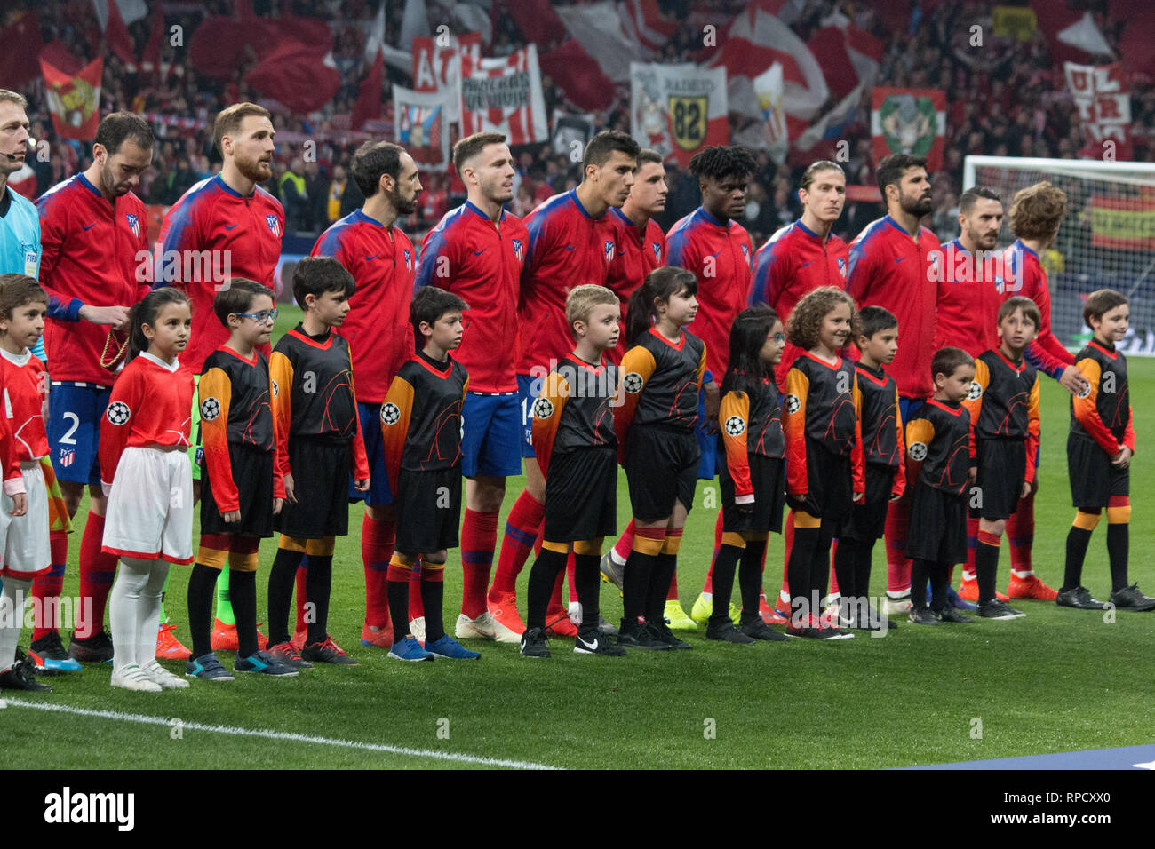 Madrid, Spain. 20th Feb, 2019. During the match between Atletico de Madrid and . Juventus . Atletico de Madrid wons 2 to 0 over Juventus with the goals of Gimenez and Godin. Credit: Jorge Gonzalez/Pacific Press/Alamy Live News Stock Photo