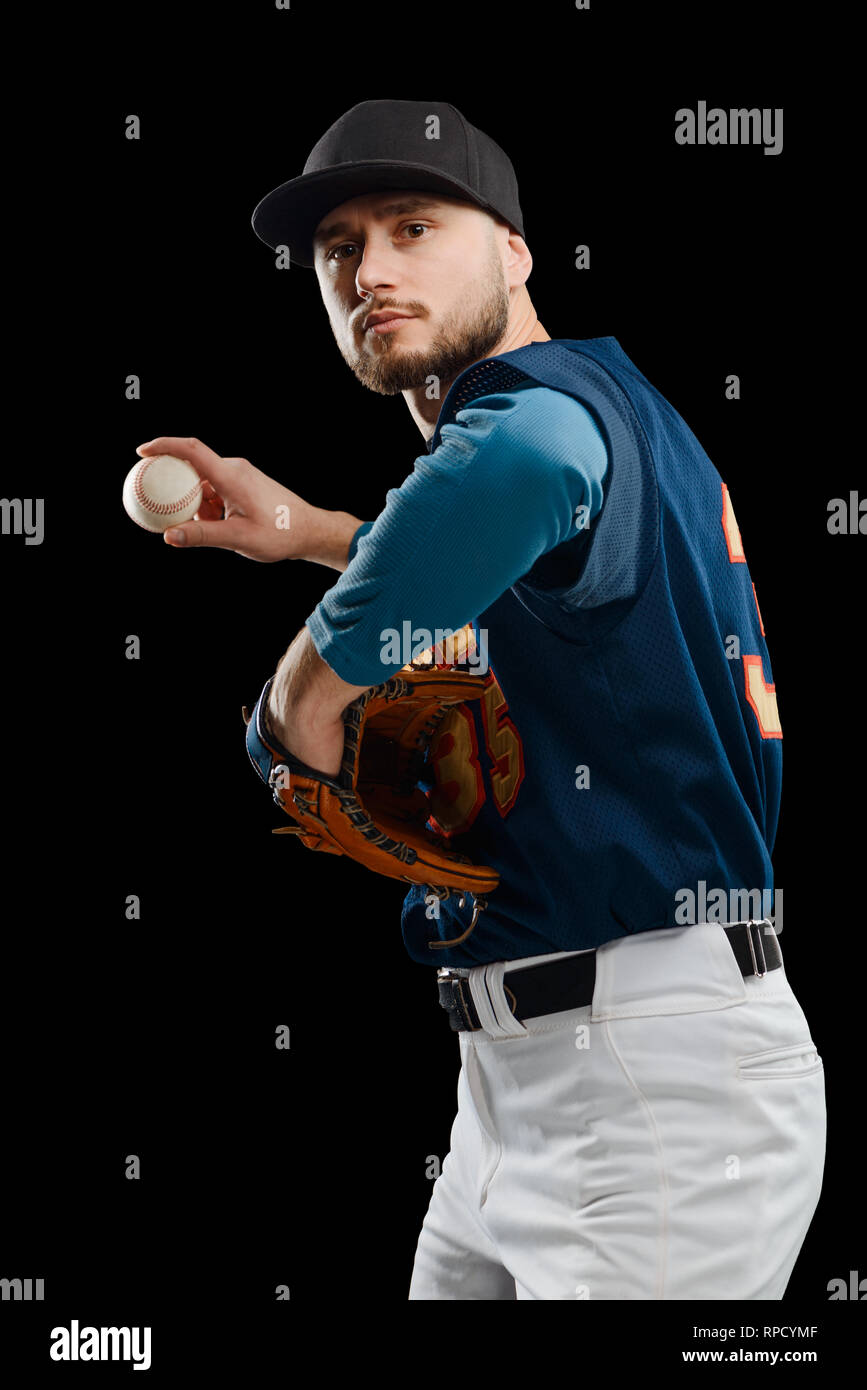 Pitcher throwing a ball Stock Photo Alamy