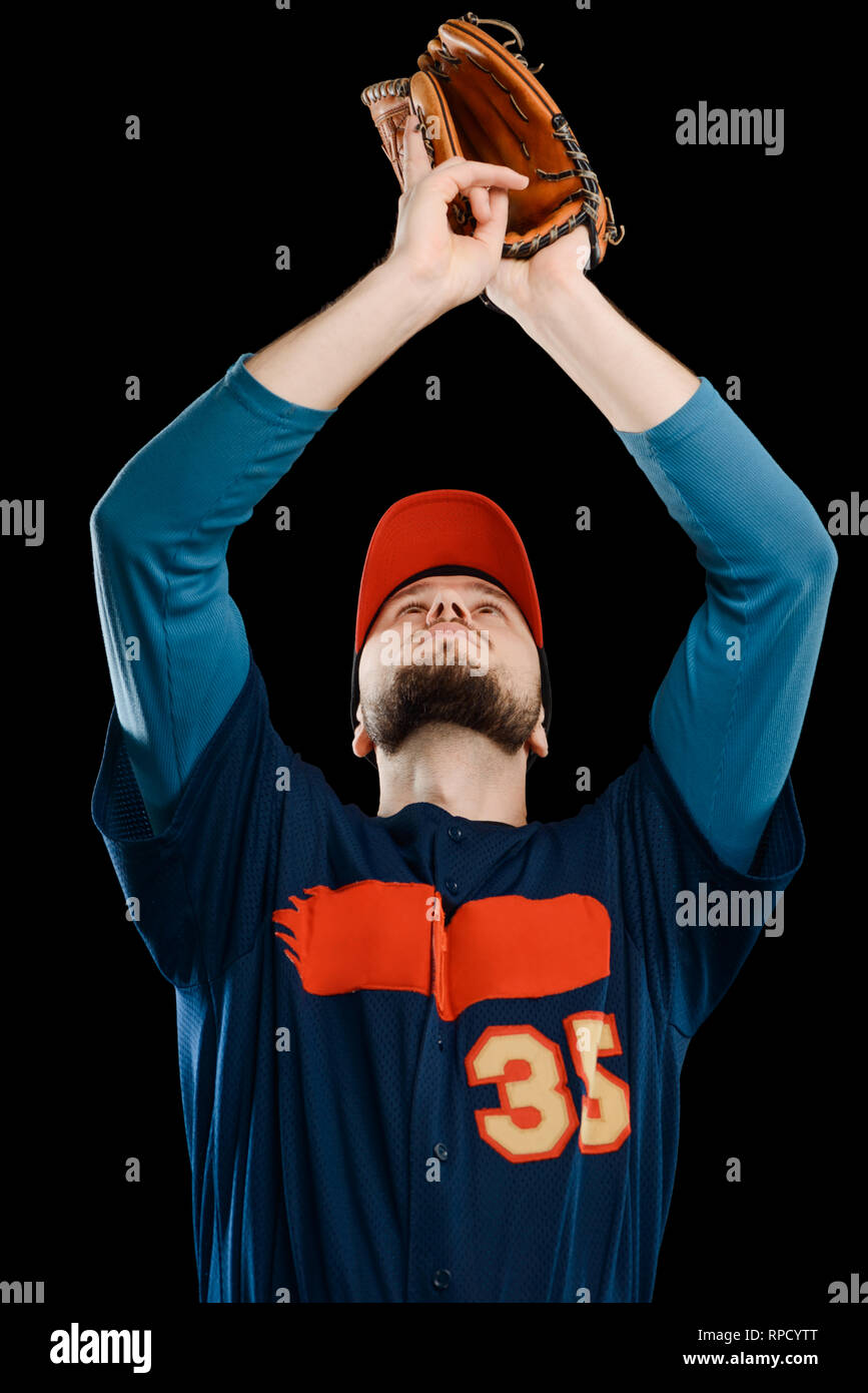 Pitcher catches a ball Stock Photo Alamy
