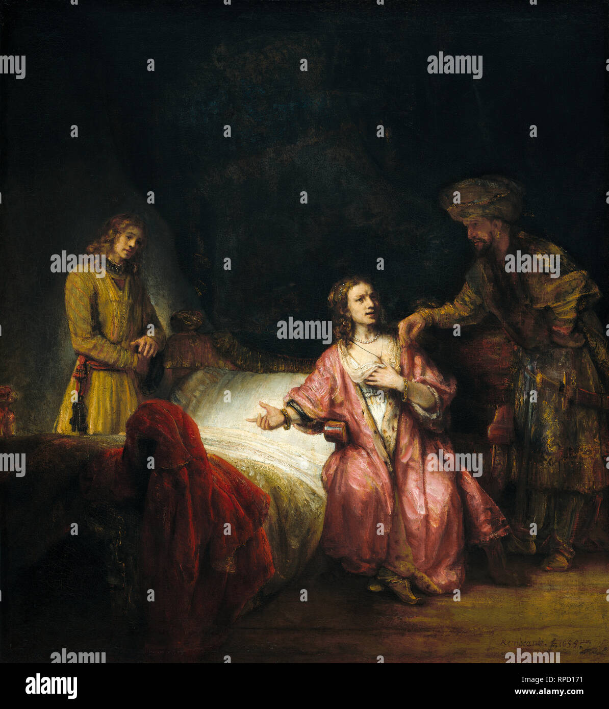 Joseph Accused by Potiphar's Wife, 1655, painting by Rembrandt Stock