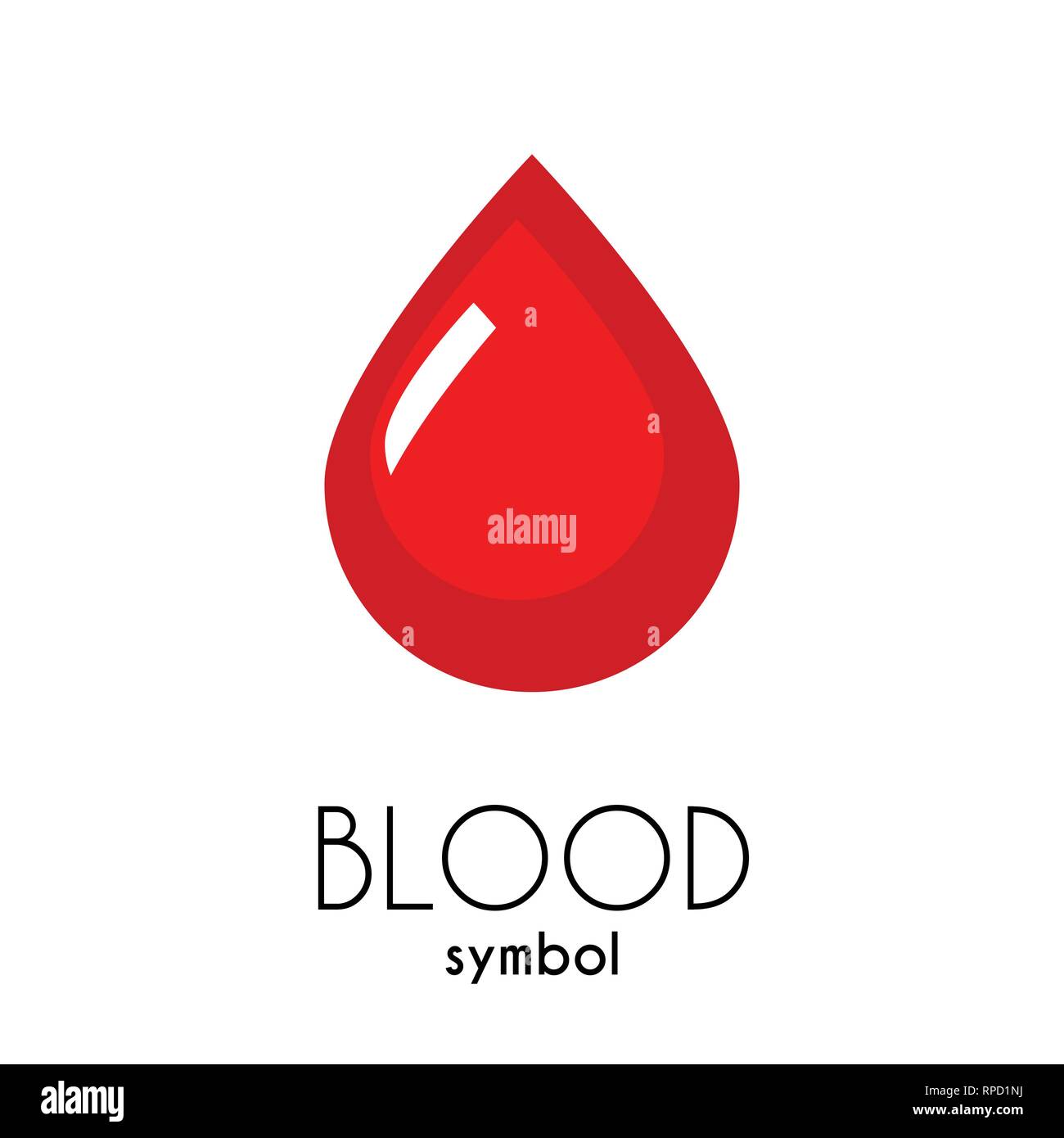 Blood Vector Icon. Red flat drop symbol Stock Vector