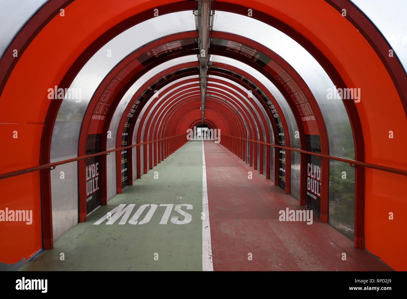 A famous Glasgow landmark. The elevated tunnel walk and cycle path