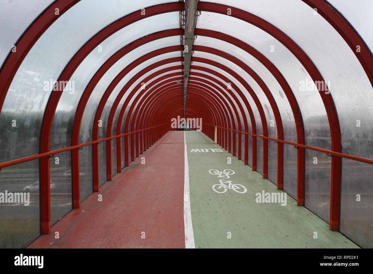 A famous Glasgow landmark. The elevated tunnel walk and cycle path