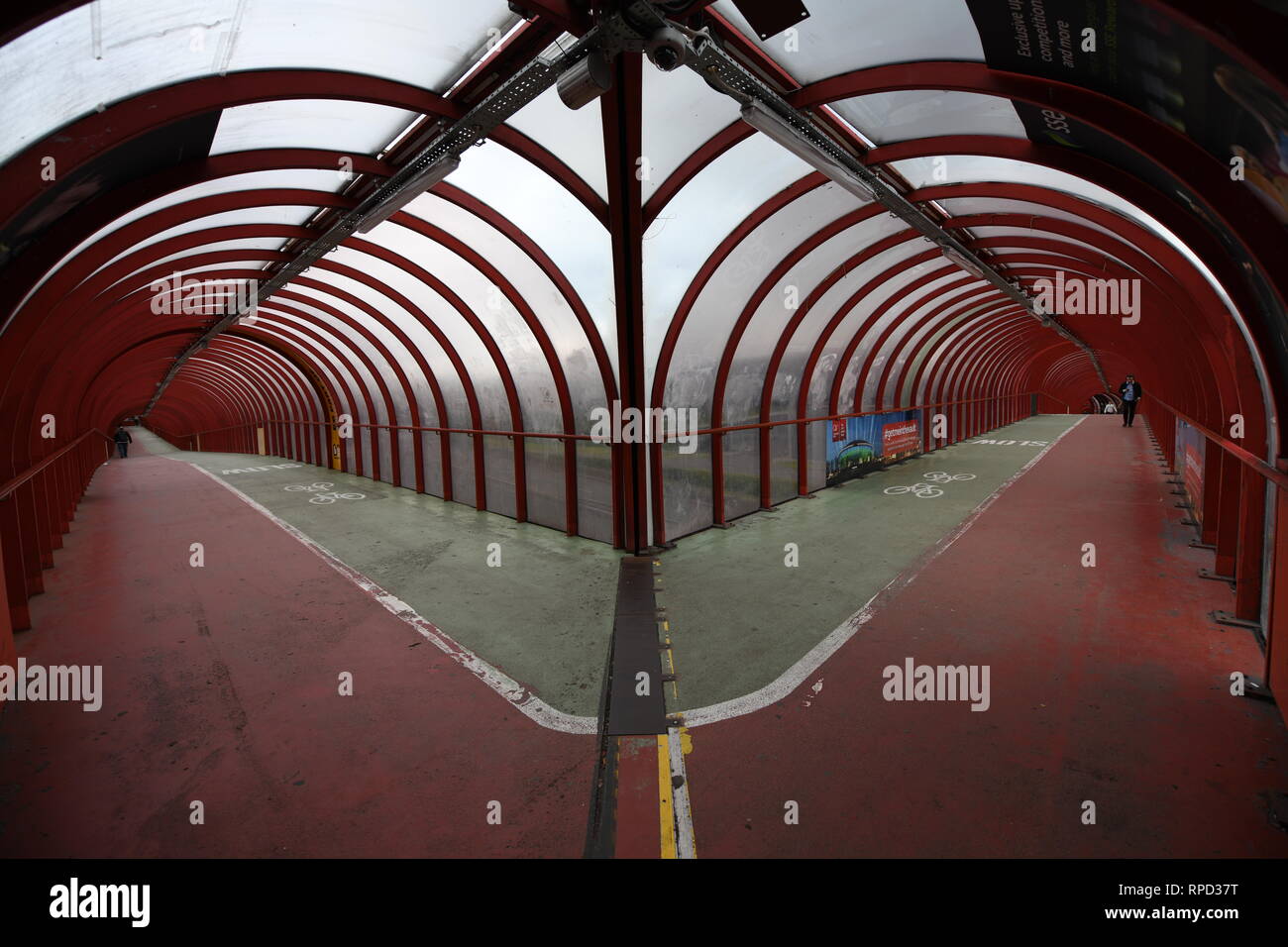 A famous Glasgow landmark. The elevated tunnel walk and cycle path