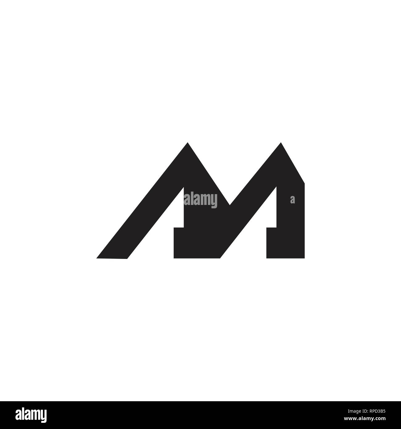 letter m simple geometric mountain logo vector Stock Vector