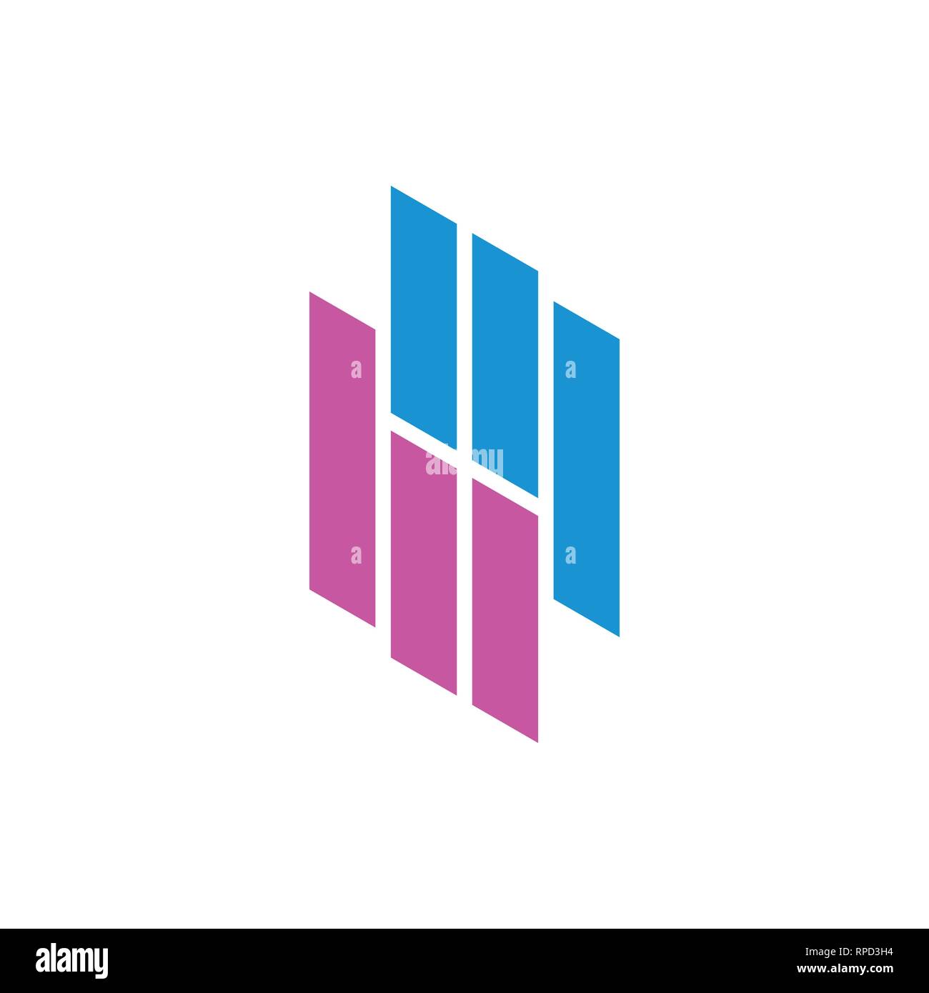 abstract letter bp stripes geometric chart logo Stock Vector