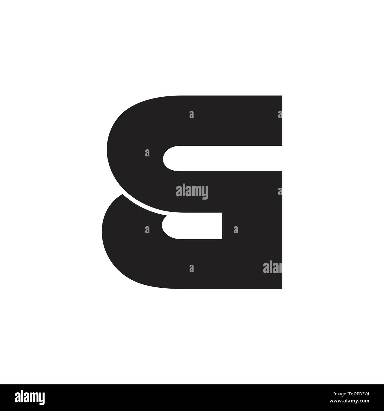 abstract letter qd simple geometric logo vector Stock Vector